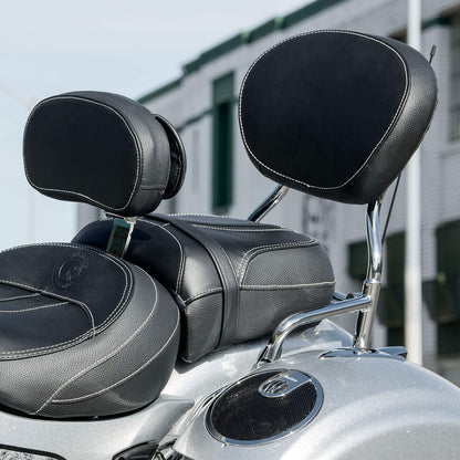 Indian Motorcycle Genuine Leather Passenger Seat, Black - 2882767-01