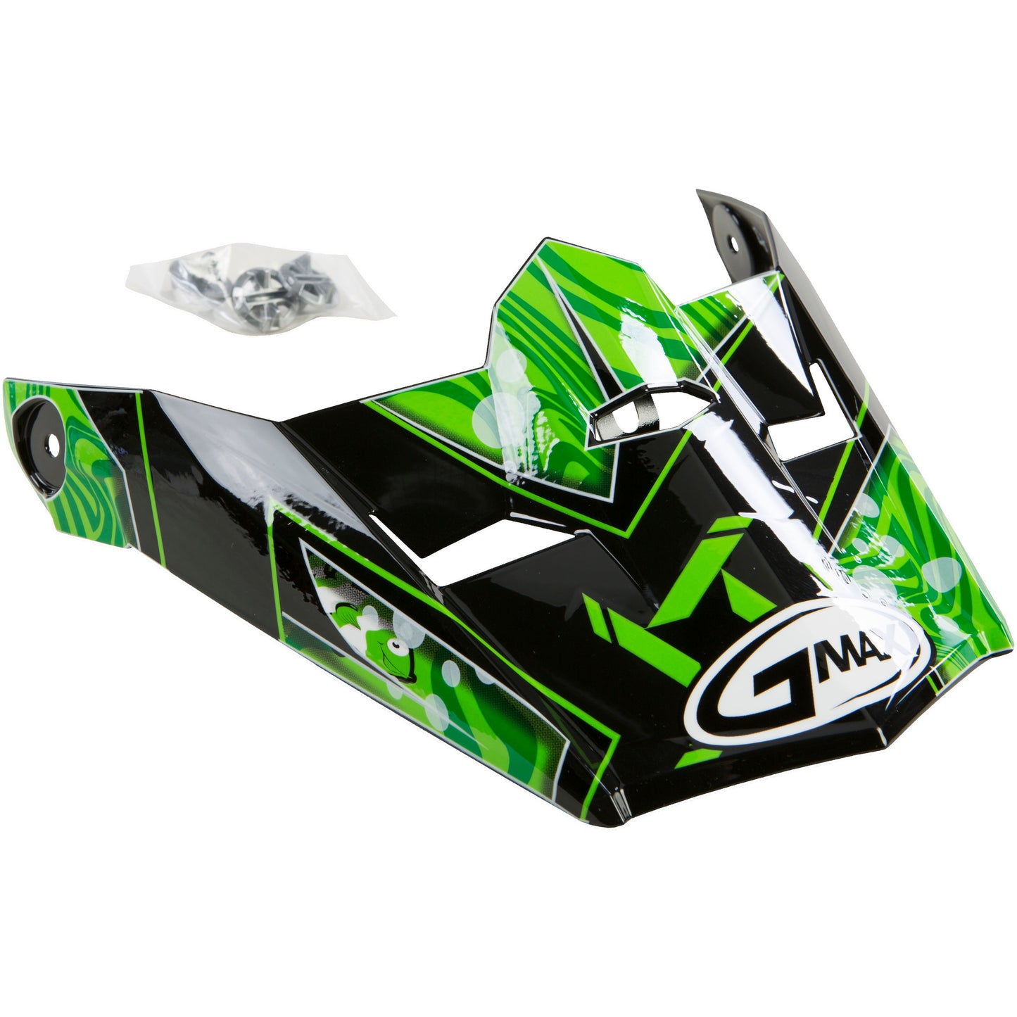 Visor W/Screws Hooper Mx 46y Black/Green Ys Yl