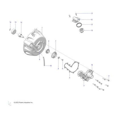 Polaris ATV Bearing with Shaft, Waterpump OPC, Genuine OEM Part 3514921, Qty 1