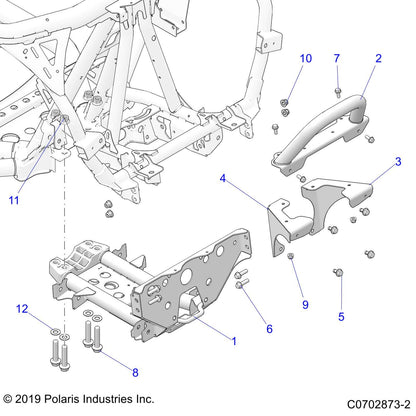 Polaris RZR Bumper Weld, Front, Matte Black, Genuine OEM Part 1023867-458, Qty 1