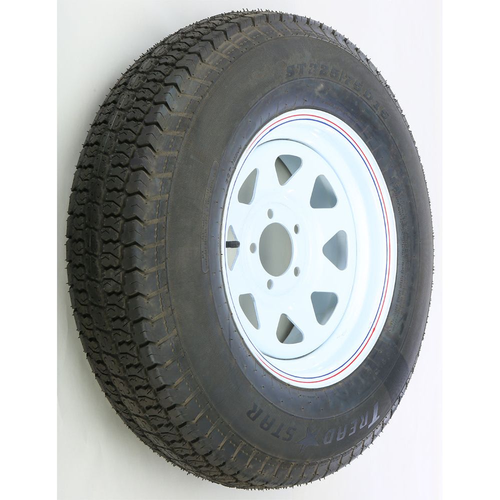 Trailer Tire And Wheel Assembly White