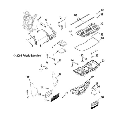 Polaris ATV Strut Cover, Genuine OEM Part 5435628, Qty 1