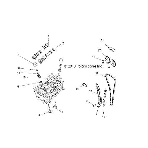 Polaris RZR Intake Camshaft Assembly, Genuine OEM Part 1204739, Qty 1