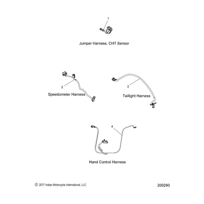 Indian Motorcycle Hand Controls Harness, Cruiser, Genuine OEM Part 2414192, Qty 1