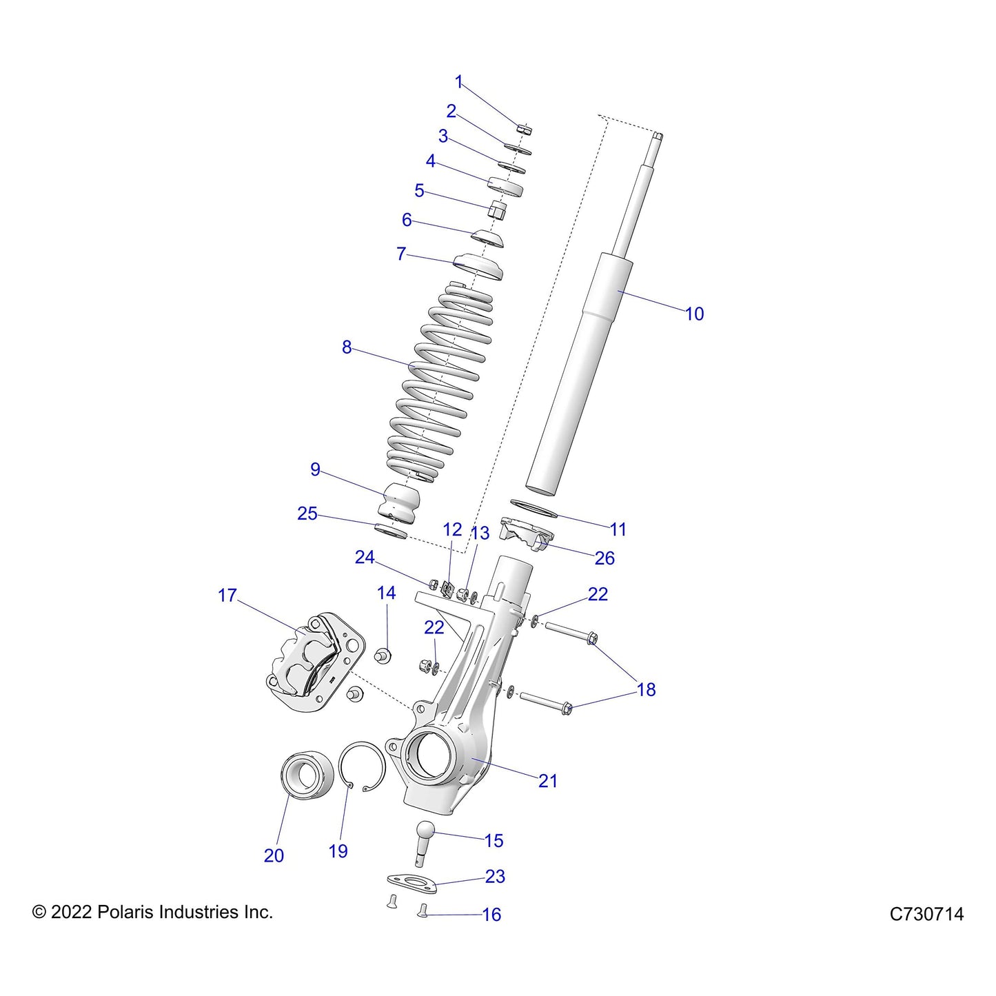 Polaris Ranger Hubstrut Assembly, Right, Genuine OEM Part 1824516, Qty 1