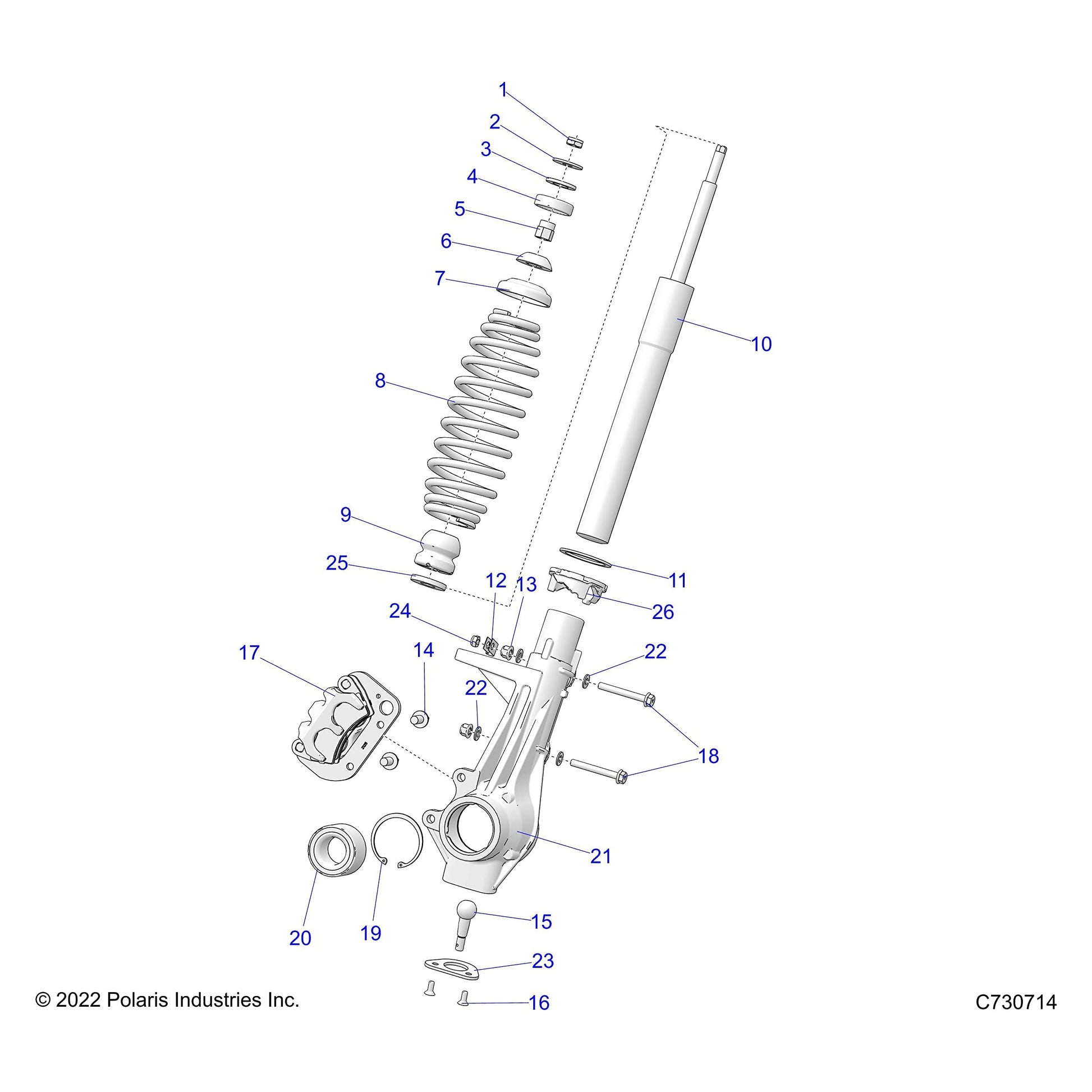 Polaris Ranger Hubstrut Assembly, Right, Genuine OEM Part 1824516, Qty 1