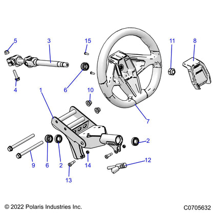 Polaris RZR SHAFT-STEERING,UPPER, Genuine OEM Part 1824752, Qty 1