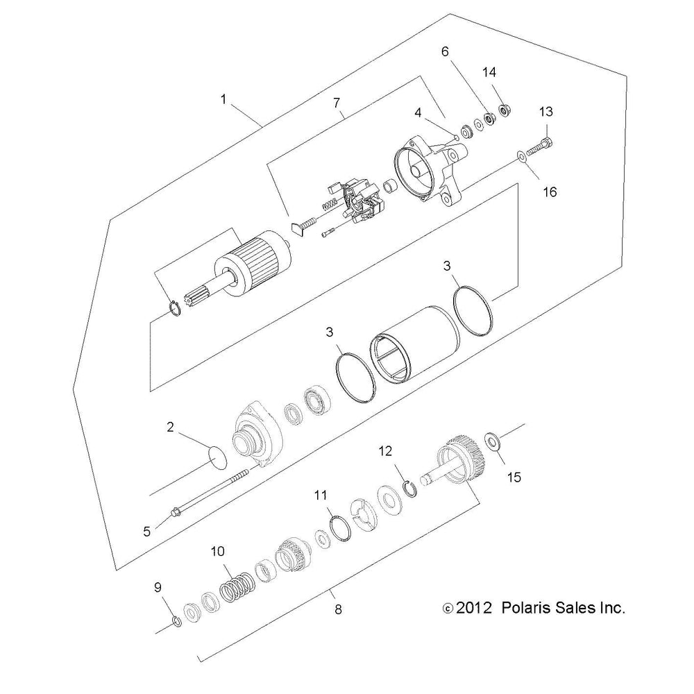 
                      
                        Polaris ATV Starting Motor, Complete, Genuine OEM Part 3090326, Qty 1
                      
                    