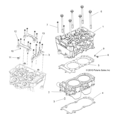 Polaris RZR 2 Cylinder Assembly, 93 mm, Genuine OEM Part 3022278, Qty 1