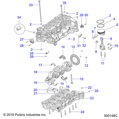 Polaris Slingshot ASM., PISTON [INCL. 3-7], Genuine OEM Part 3023462, Qty 1
