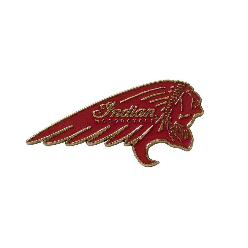 Indian Motorcycle Metal Bottle Opener, Antique Brass - One Size