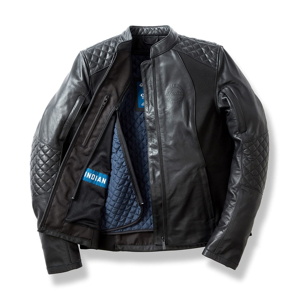
                      
                        Indian Motorcycle Women's Drew Leather Jacket, Black - L - 286169906
                      
                    