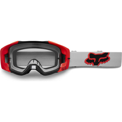 Fox Racing Vue Motocross Goggle, STRAY Grey/Red - Clear Lens