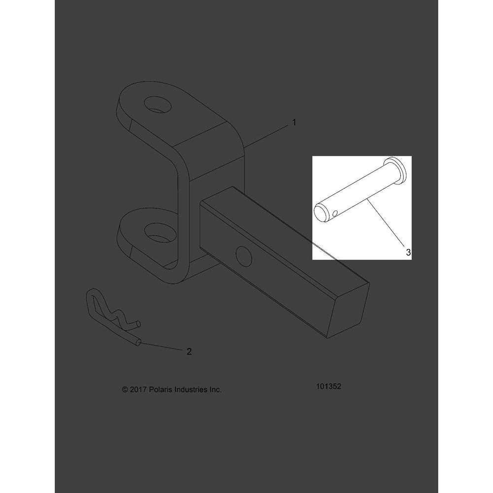 Polaris ATV Clevis Pin, Genuine OEM Part 7662344, Qty 1