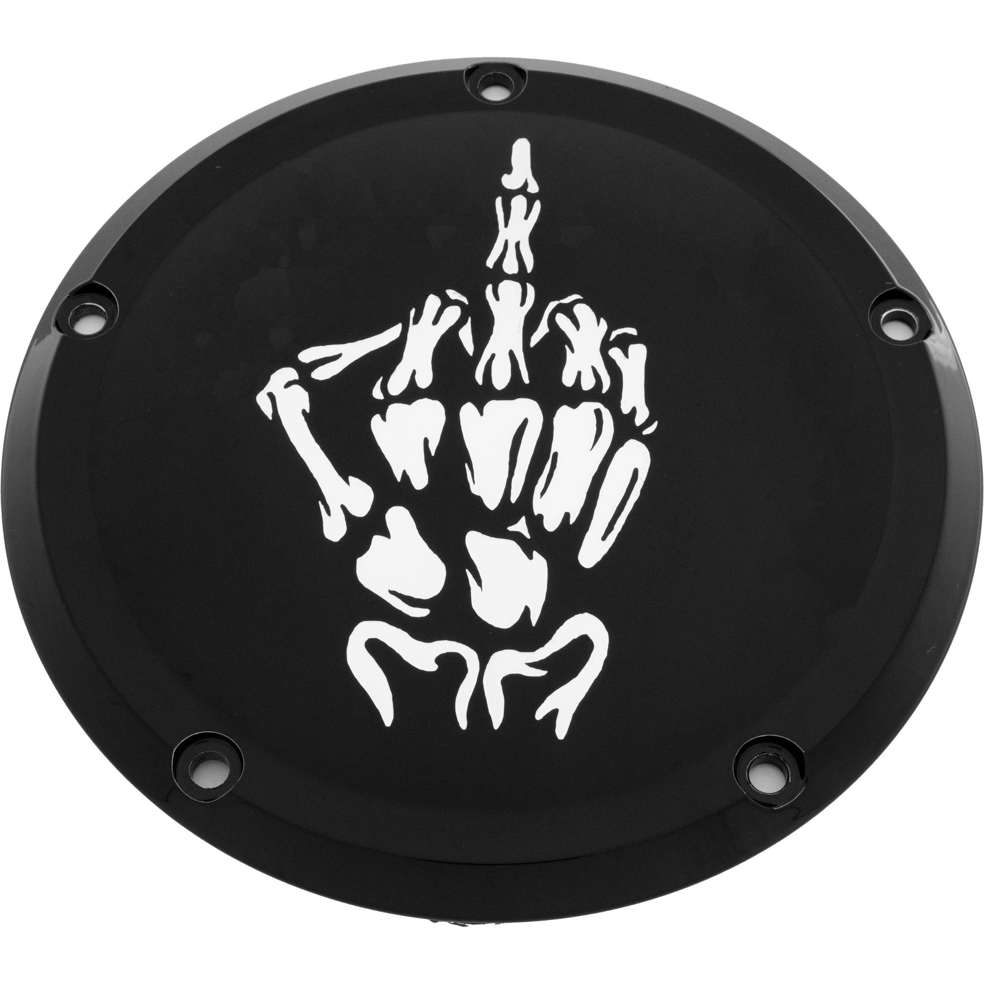7   M8 Flt/Flh Derby Cover Bone Finger Black