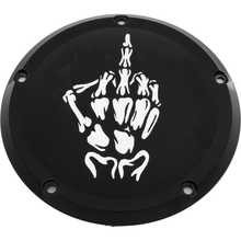 7   M8 Flt/Flh Derby Cover Bone Finger Black