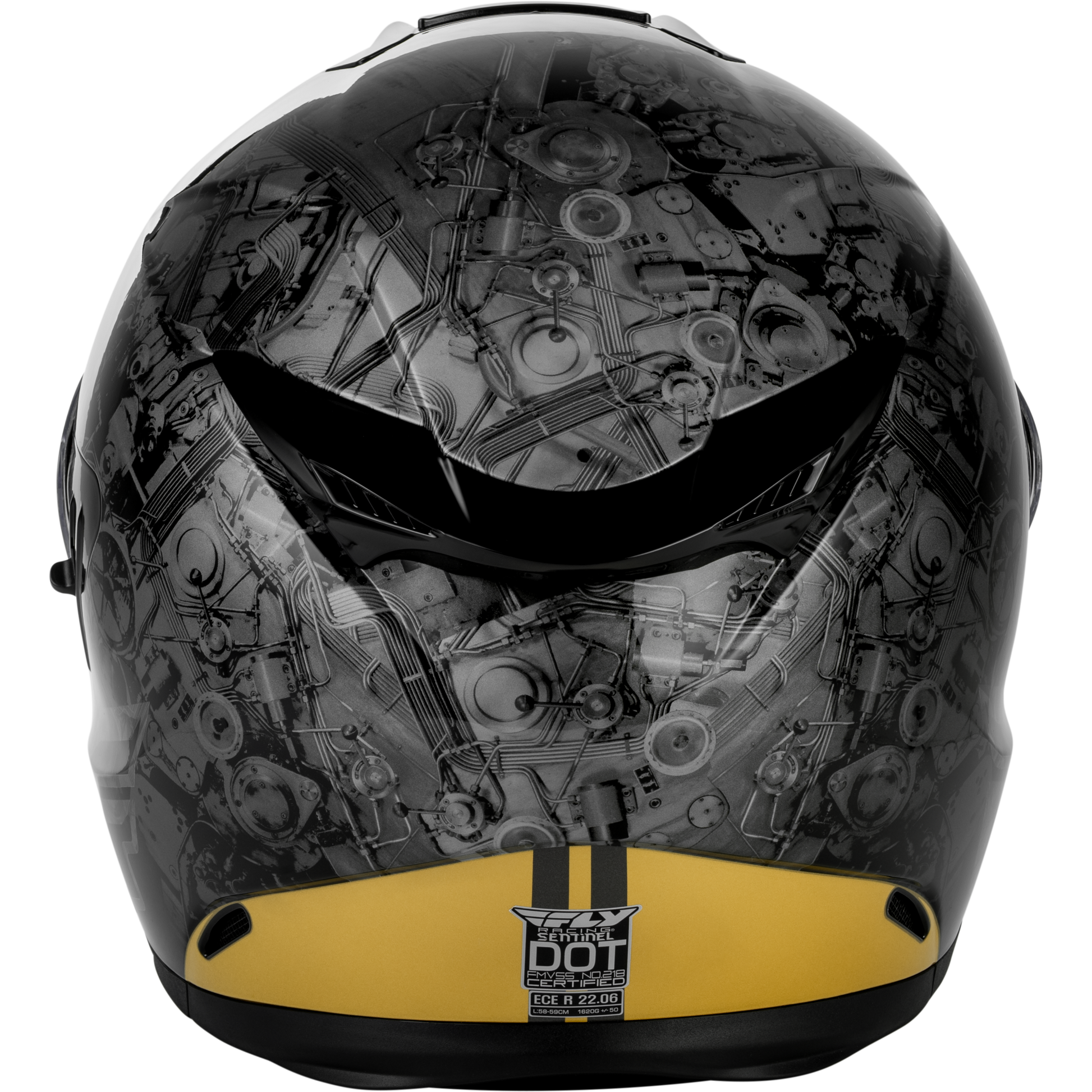 Sentinel Mech Helmet Black/Grey/Gold Md