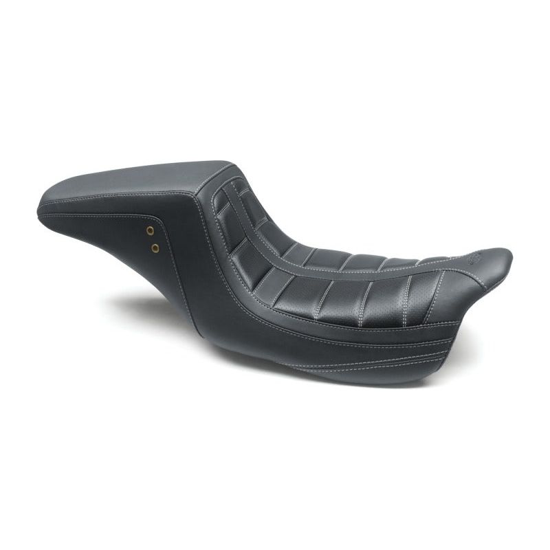 Mustang 08-21 HD Electra Glide,Rd Glide,Rd King,St Glide Squareback 1PC Seat - Black w/Gry Stitching