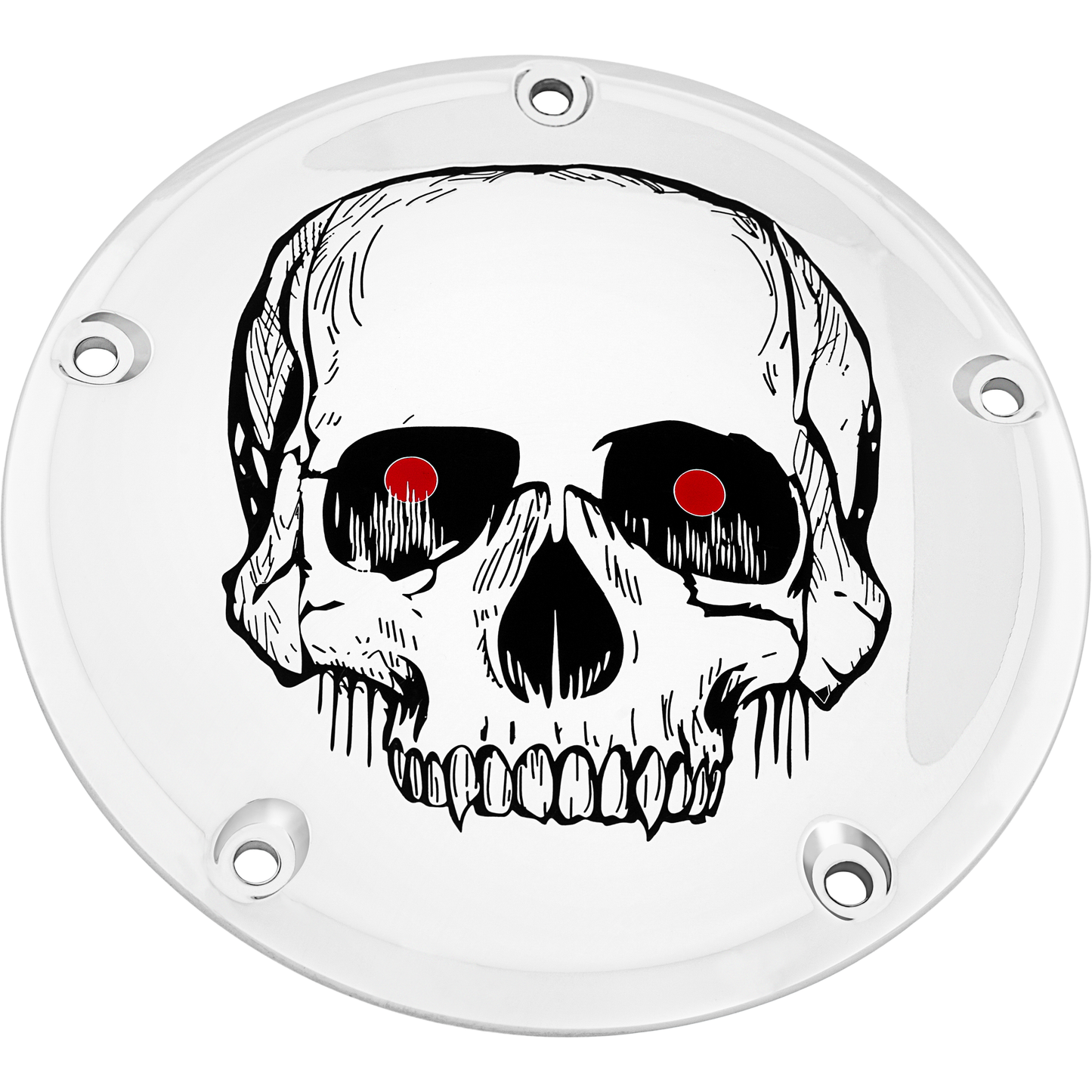 6   M8 Softail Derby Cover Skull Chrome