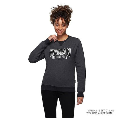 Indian Motorcycle Women's Contrast Ribbed Sweatshirt, Gray - M - 283343103