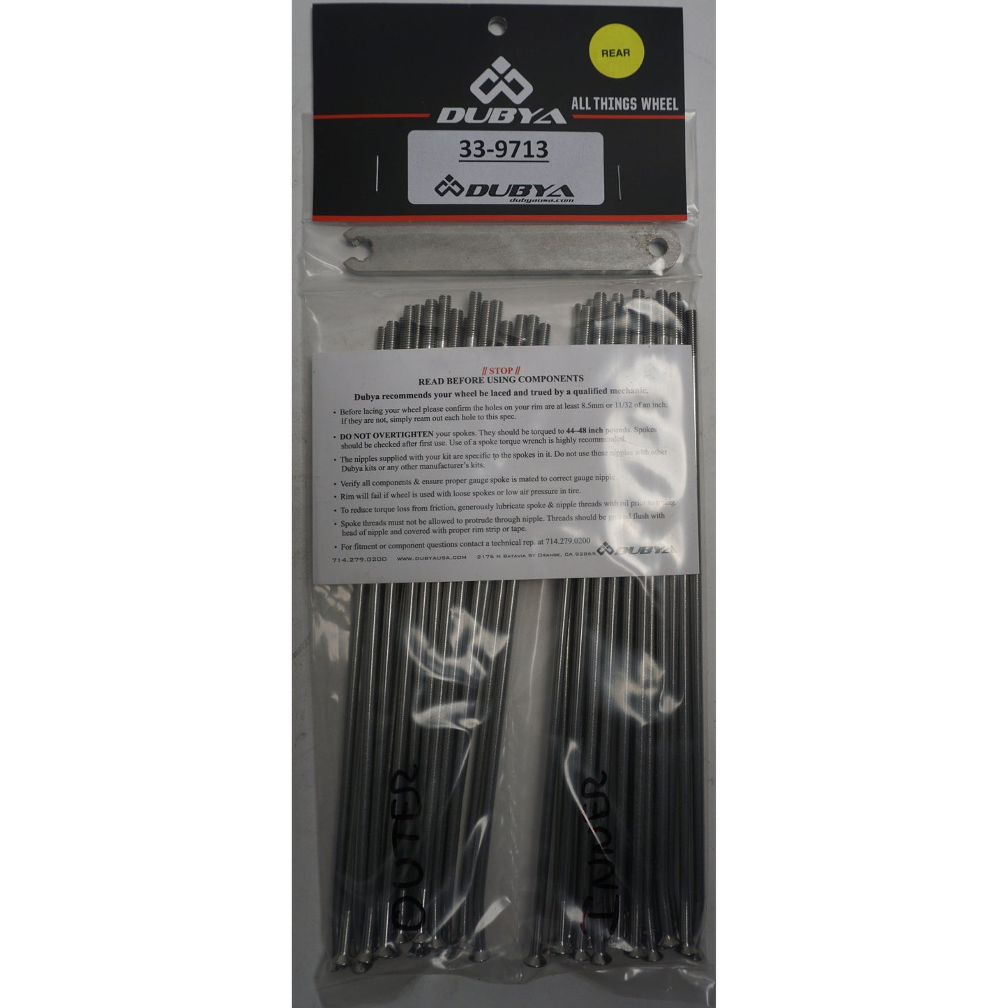 Rear Spoke Kit 19"