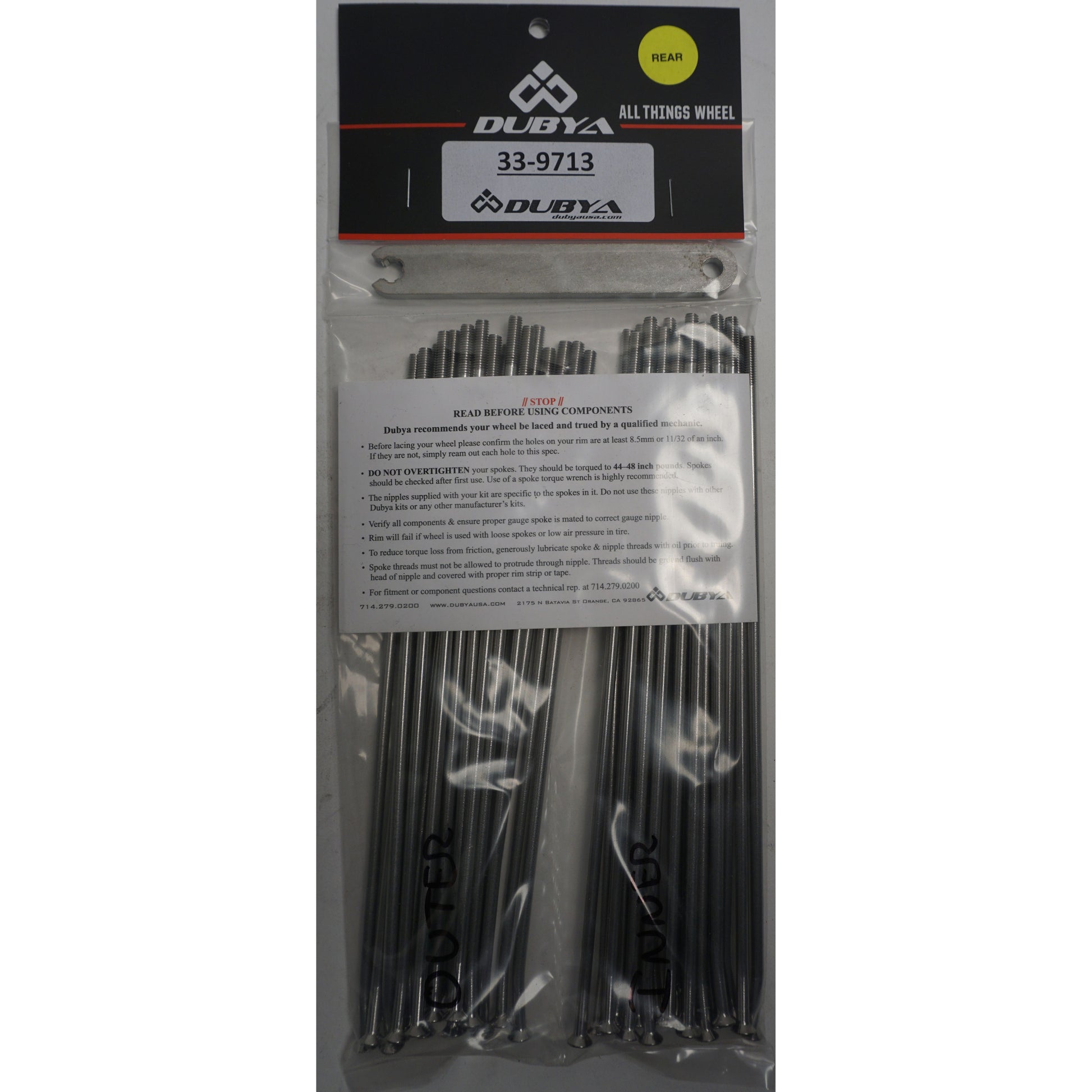 Rear Spoke Kit 19"