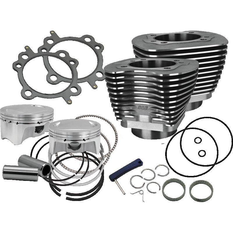 S&S Cycle 07-17 BT 107in Bolt-In Big Bore Kit - Wrinkle Black