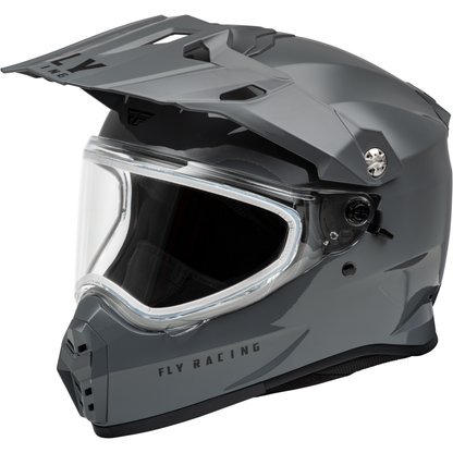 Trekker Cw Solid Helmet Dual Shld Grey Lg