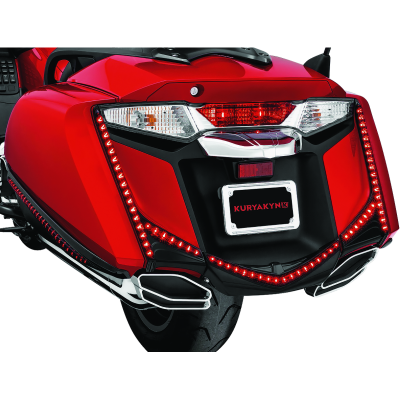 Kuryakyn L.E.D. Vertical Rear Light Strips 12-17 GL1800 Gloss Black Smoke Lens