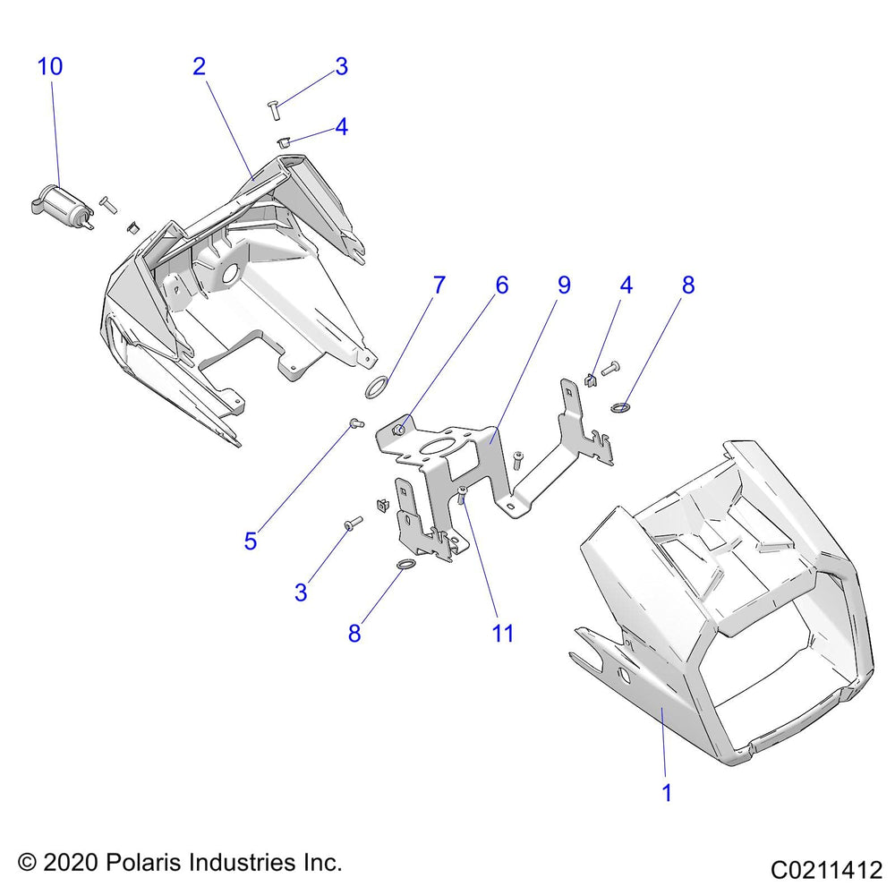 
                      
                        Polaris ATV Headlight Pod, Front, Sagebrush Green Metallic, Genuine OEM Part 5451310-498, Qty 1
                      
                    