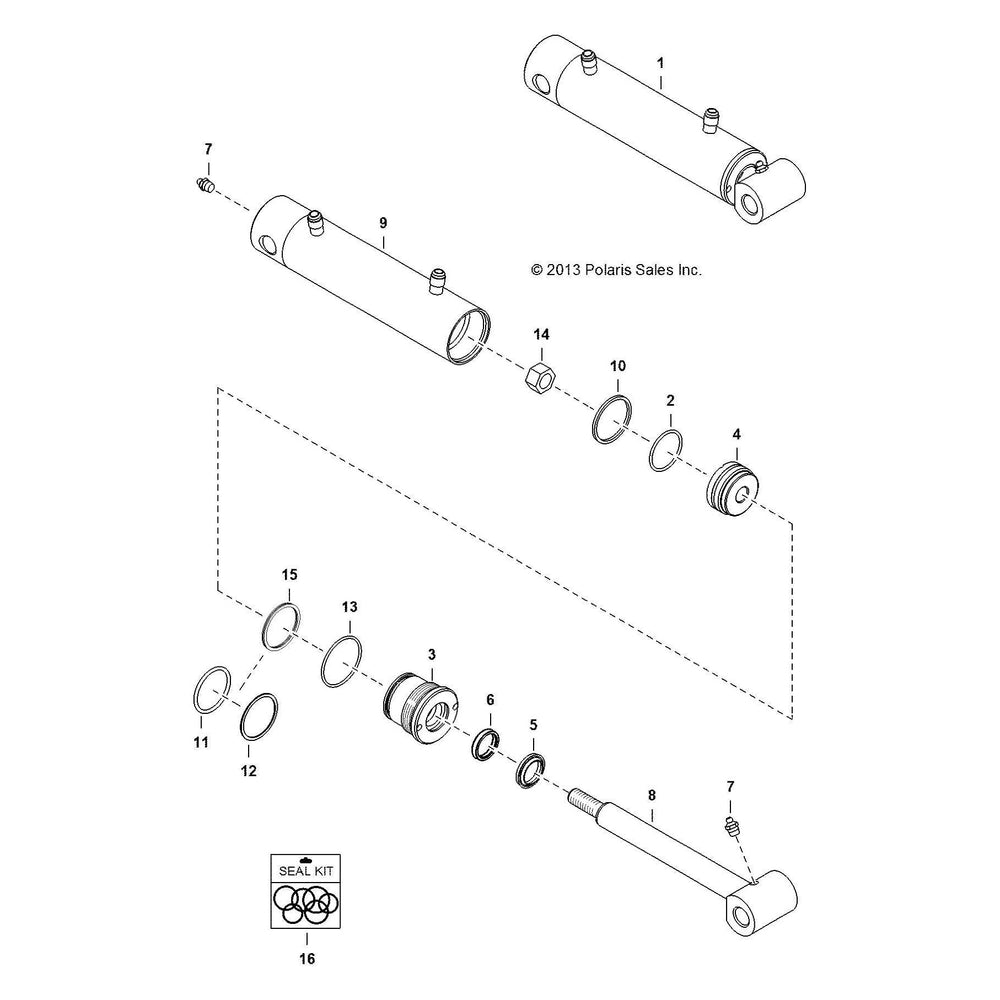 Polaris Off Road Broom Cylinder, Genuine OEM Part 3120450, Qty 1