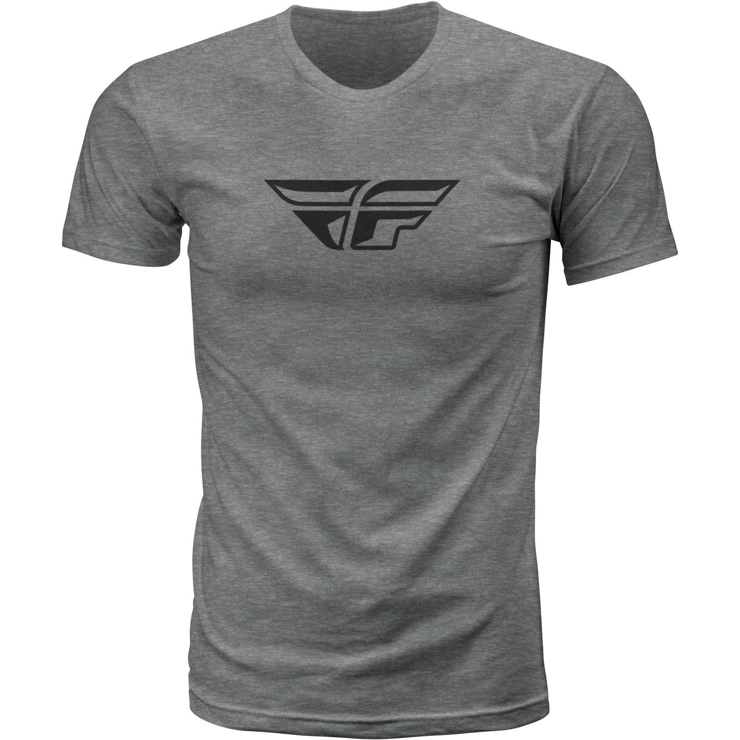 Fly F Wing Tee Dark Grey Heather Lg