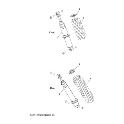 Polaris Slingshot Spring, Front, Titanium, Genuine OEM Part 7043824-650, Qty 1