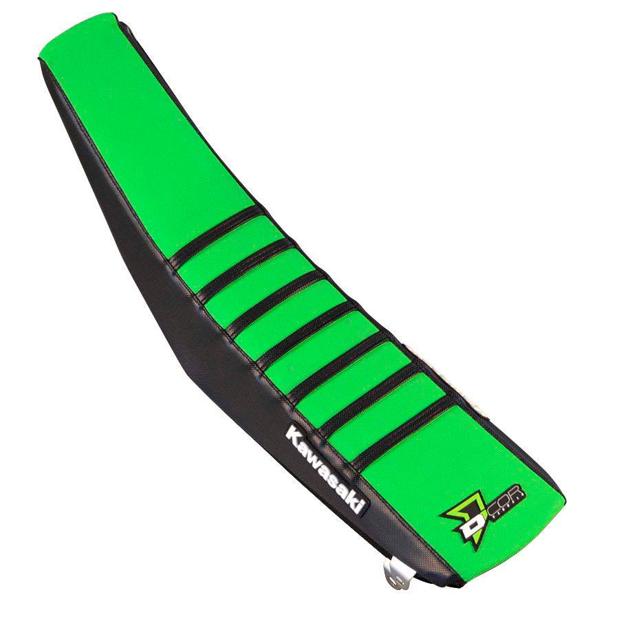 Seat Cover Black/Green Black Ribs Kaw