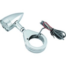 Bikers Choice Chrome Mini LED Turn Signals W/ 41 MM Clamp Universal Custom Pr