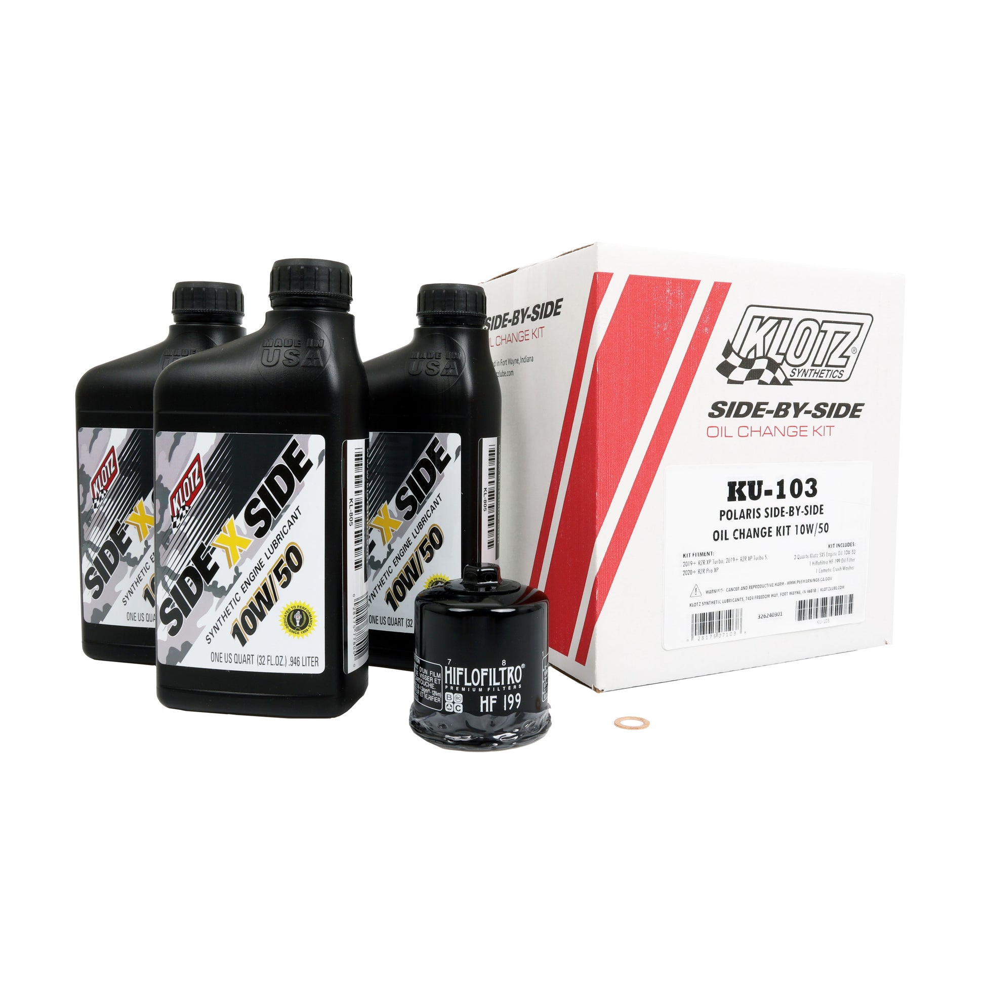 Sidexside Oil Change Kit 10w50 /W Oil Filter Pol