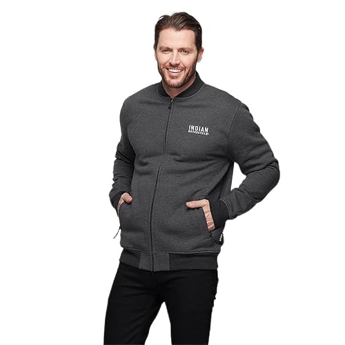 Indian Motorcycle Men's Colorblock Marl Zip Thru, Gray - S - 283341202