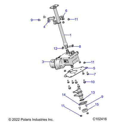 Polaris ATV Steering Post Weld, Upper, Black, Genuine OEM Part 1824750-329, Qty 1