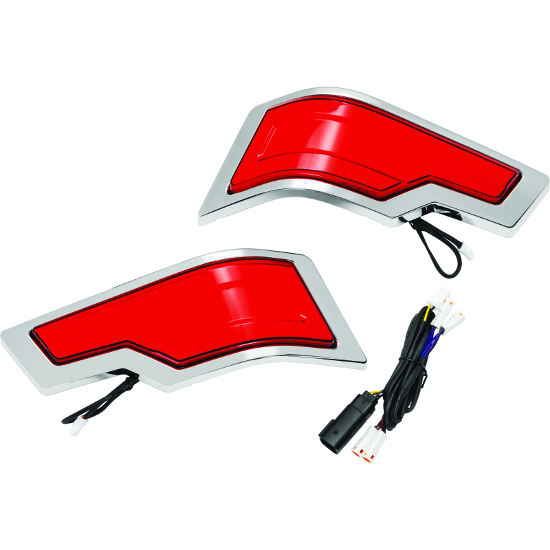 Kuryakyn Tracer Tour Pak Rear Lights Chrome Red Lens
