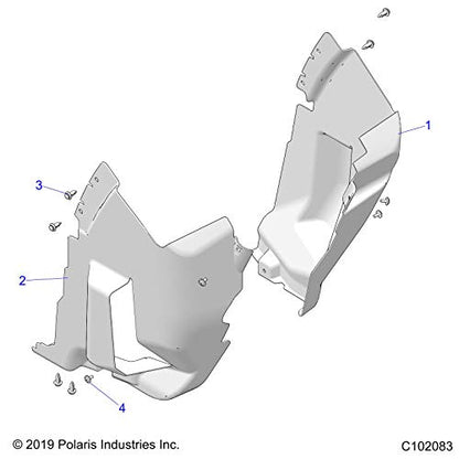 Polaris ATV GUARD-MUD,FRONT,RH,BLK, Genuine OEM Part 5455506-070, Qty 1