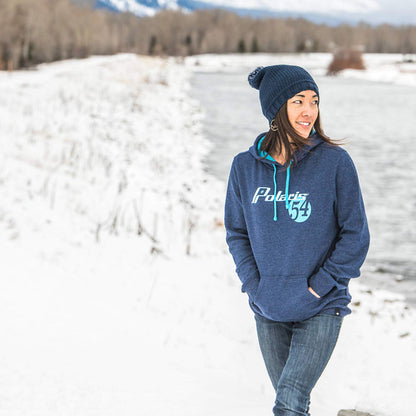 Polaris ATV Women's Seed Stitch Beanie with Pom Pom Navy