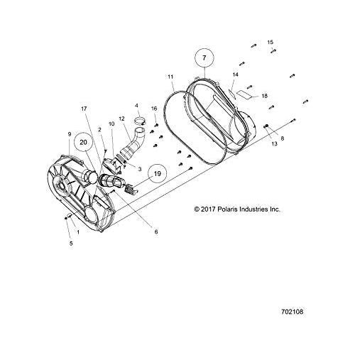 Polaris Ranger Clutch Cover Kit, Outer, RANGER 570, Genuine OEM Part 2207396, Qty 1