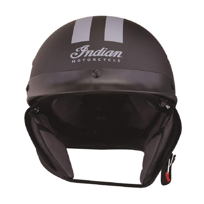 Indian Motorcycle Half Helmet with Gray Stripe, Black - M - 286963403
