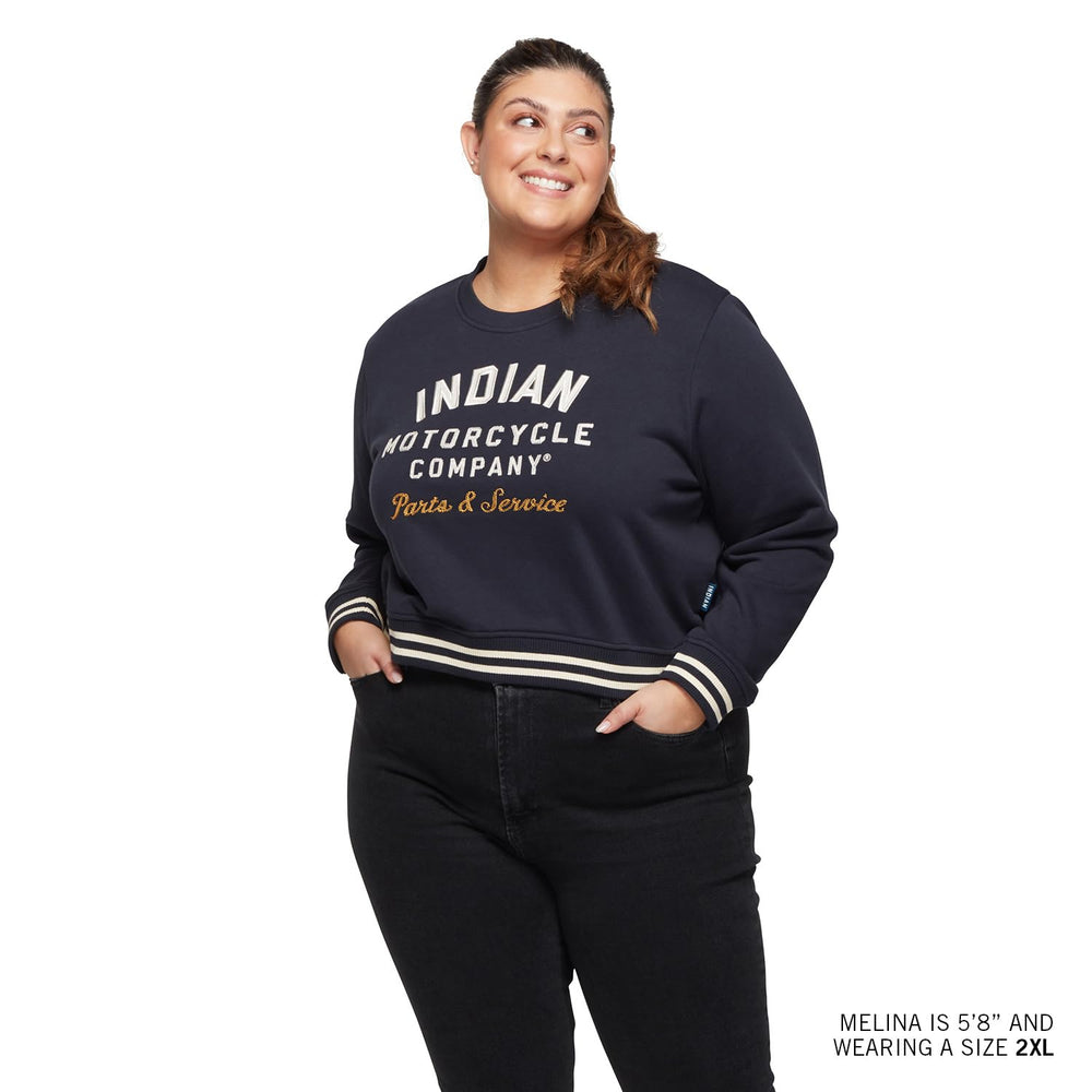 
                      
                        Indian Motorcycle Women's Cropped Retro Top, Navy - 2XL - 286479812
                      
                    