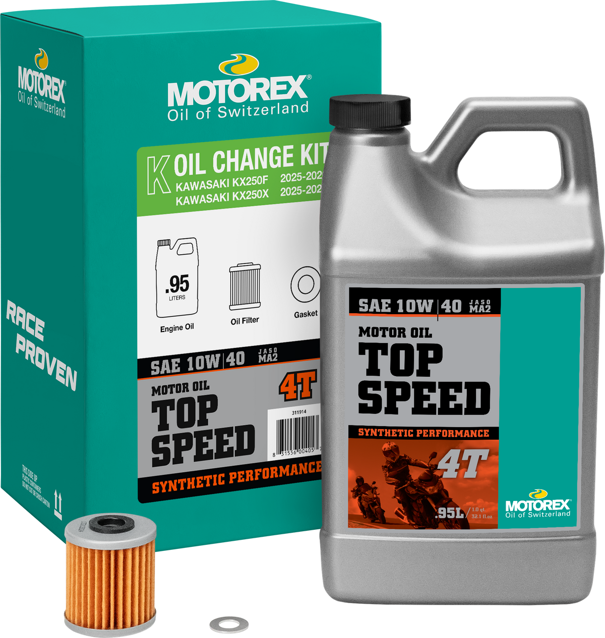 Top Speed Oil Change Kit 0.95l 10w40 Kaw