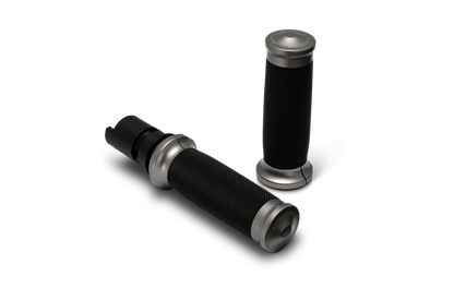 Performance Machine 24-25 Touring, 2025 Softail TBW Contour Handle Grip Set - Gun Metal Gray
