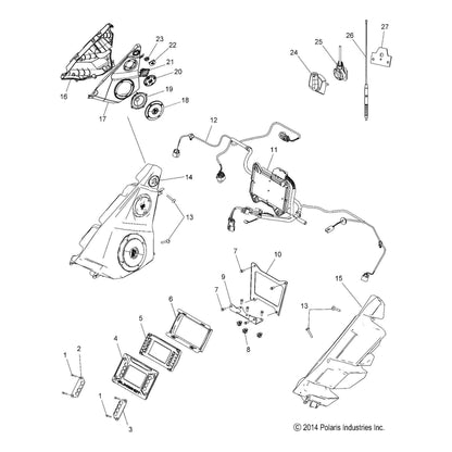 Lefthand Speaker Enclosure Assembly 2412798 Polaris 2015-2016 Slingshot