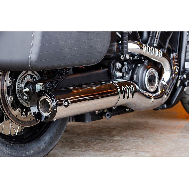 S&S Cycle 2025 Indian Scout 4.5in Grand National Slip-On Muffler - Chrome