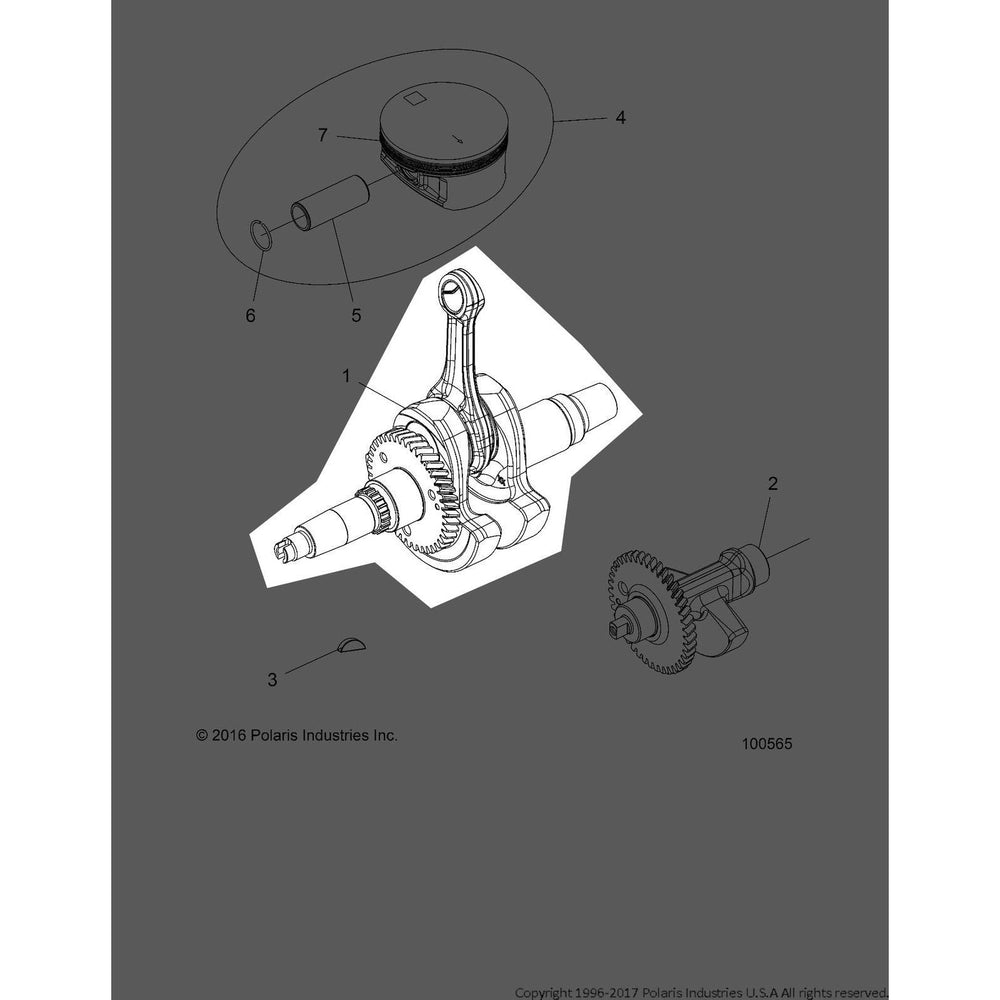 Polaris Ranger Crankshaft Kit, 500, Genuine OEM Part 2206366, Qty 1