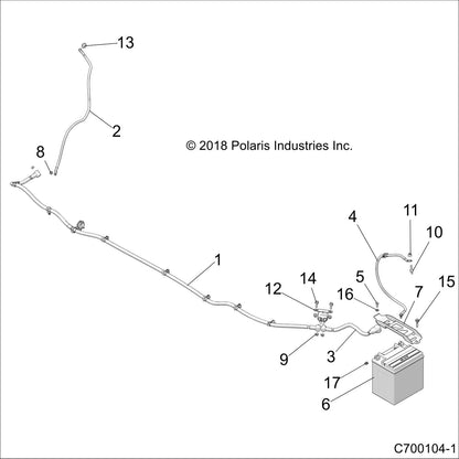 Polaris RZR Engine to Ground Cable, Genuine OEM Part 4017907, Qty 1